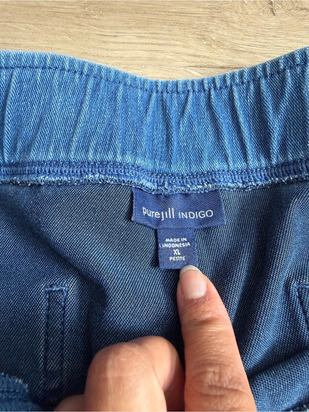 J Jill pure Jill indigo pull on wide leg denim jeans XL Flowy - Picture 4 of 7